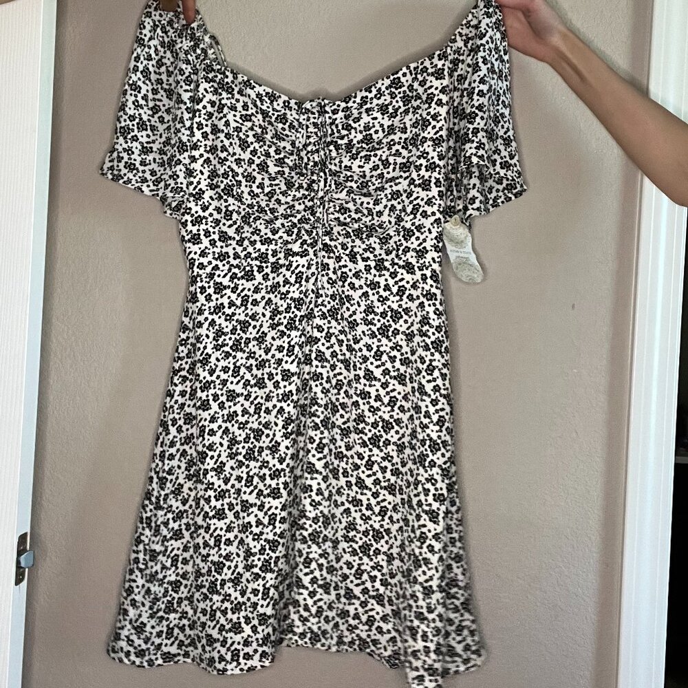 Black and White Floral Dress